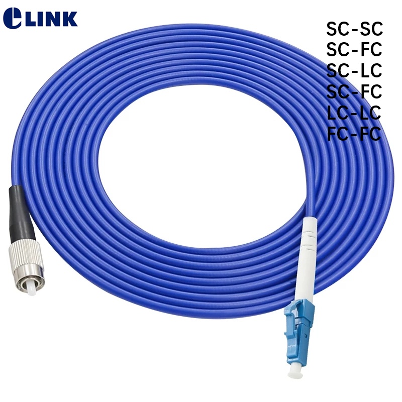 5pcs 1mtr 1C Armored 2.0mm Fiber Patch Cord Simplex sx SM SC LC FC ftth ...
