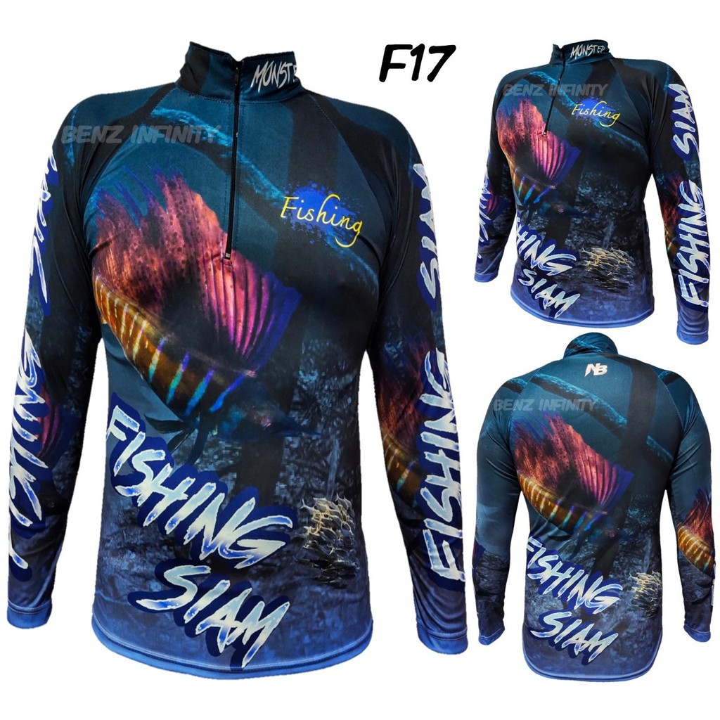 เสื้อใส่ตกปลา/เล่นกีฬา F17 FISHING Siam คอปกตั้งเท่ แขนยาว