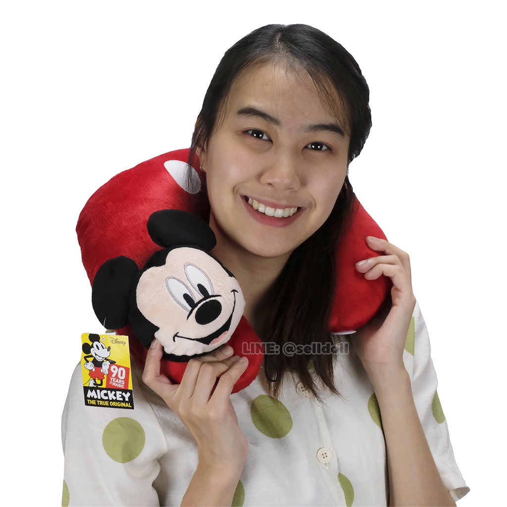 หมอนรองคอ Micky & Minnie Mouse ลิขสิทธิ์แท้ / หมอนตุ๊กตา มิกกี้เมาส์ & มินนี่เมาส์ รุ่น Minimal มิกกี้ เมาส์ Disney