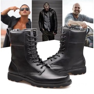 [Steel Toe] รองเท้าหนังแท้ Mens Tooling Boots Combat Boots Martin Boots Mens Boots Hiking Shoes