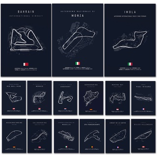 ภาพจิตรกรรม ผ้าแคนวาส ลาย Imola Monaco Track Circuit F1 สไตล์นอร์ดิก สําหรับตกแต่งผนัง ห้องนั่งเล่น 1 ชิ้น