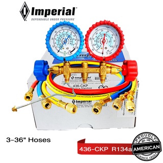 Imperial เกจวัดน้ำยาแอร์ อิมพีเรียล รุ่น 436-CKP พร้อมสาย 36 3 เส้น Guages SERVICE MANIFOLD &amp; GAUGES 436-CKP