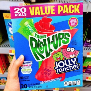 Box of 20 Jolly Rancher Fruit Roll-Ups ขนม usa