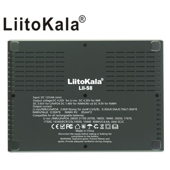 LiitoKala Lii-S8 เครื่องชาร์จแบตเตอรี่ Li-Ion 3.7V NiMH 1.2V Li-FePO4