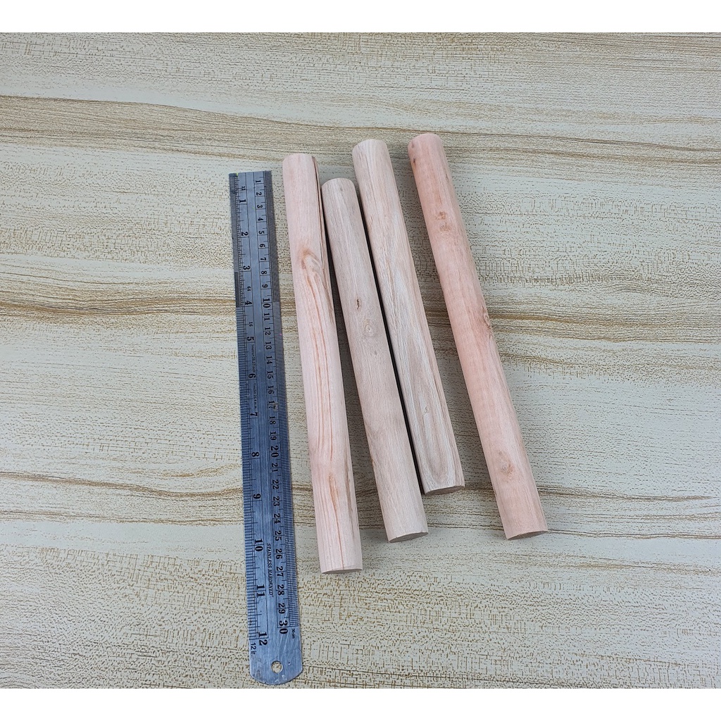 ไม้รีดแป้ง ไม้นวด คลึงแป้ง แบบถูก ยาว 24-27 cm. วงหนา 2.5 cm.