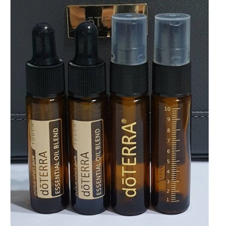 🍾DOTERRa ขวดสีชา ขวดแก้ว แบบหัวสเปรย์/หัวบีบ /หัวลูกกลิ้ง ขนาด10 ml.