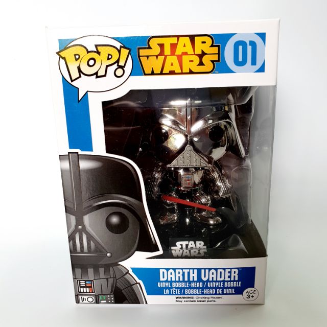 Funko pop Starwars Chrome Darth vader #01 ฟันโกะป๊อป สตาร์วอร์ ดาร์ทเวเดอร์ โครม ของแท้ 100%