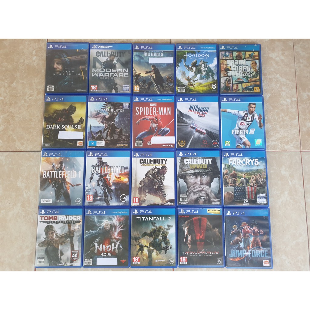 แผ่นเกมPS4(มือ2)Death Stranding/CODWM/FFXV/Horizon ZeroDawn/GTAV/DARK SOUL III/MH World/Spider-Man/NFS Rivals/Fifa19....