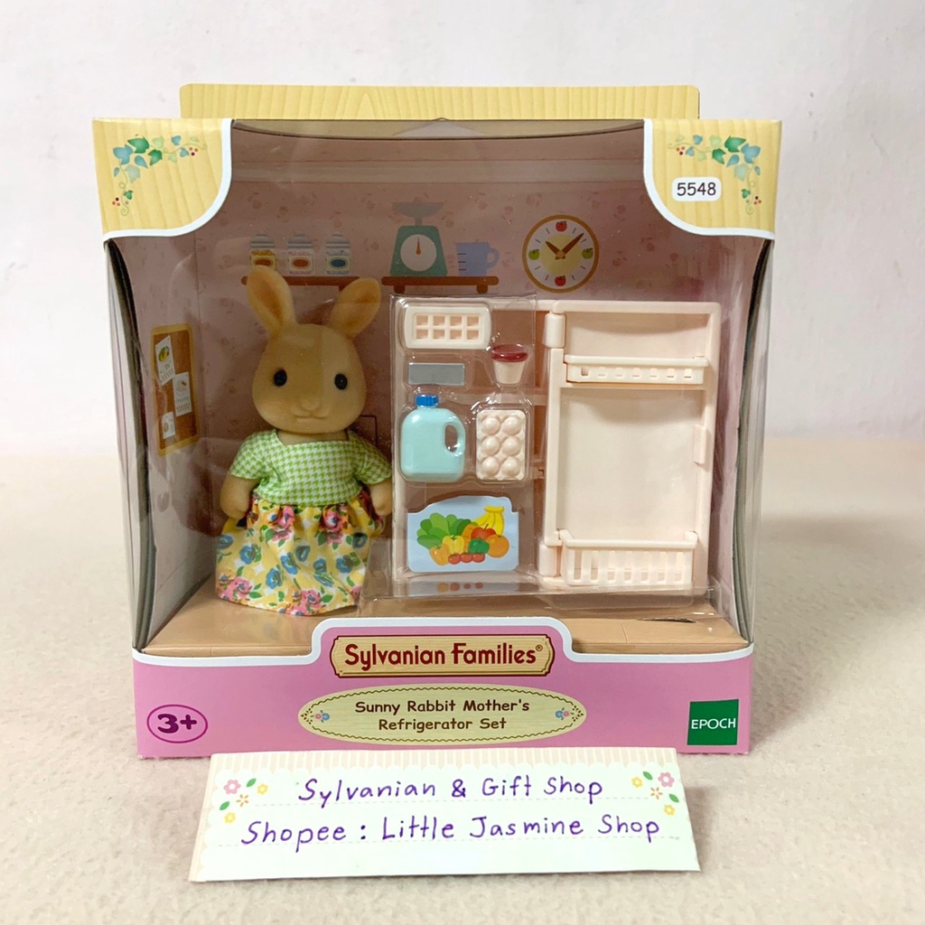 🏠 ตุ๊กตากระต่ายซันนี่ และตู้เย็น ซิลวาเนียน Sunny Rabbit Mother’s Refrigerator Set: Sylvanian Fridge Kitchen บ้านตุ๊กตา