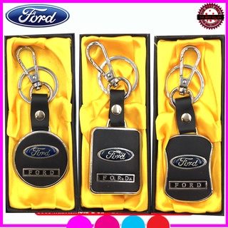 พวงกุญแจรถฟอร์ด Ford พวงกุญแจเหล็กผสมหนังสีดำ พวงกุญแจห้อยกระเป๋า ห้อยกางเกาง  สีสรรสวยงาม ใช้งานง่าย พกพาสะดวก