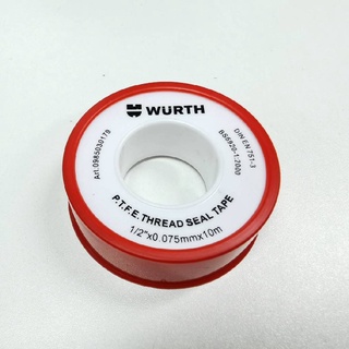 เทปพันเกลียว Wurth 1/2"x0.075mm.x10m. ยาว 10เมตร