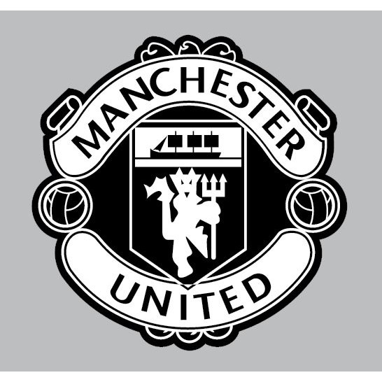 สติ๊กเกอร์ ตัด แต่งรถ ทีม ฟุตบอล แมนยู PVC Car Sticker Decal Man-U แมนเชสเตอร์ Manchester United FC สีขาว พื้นสีดำ