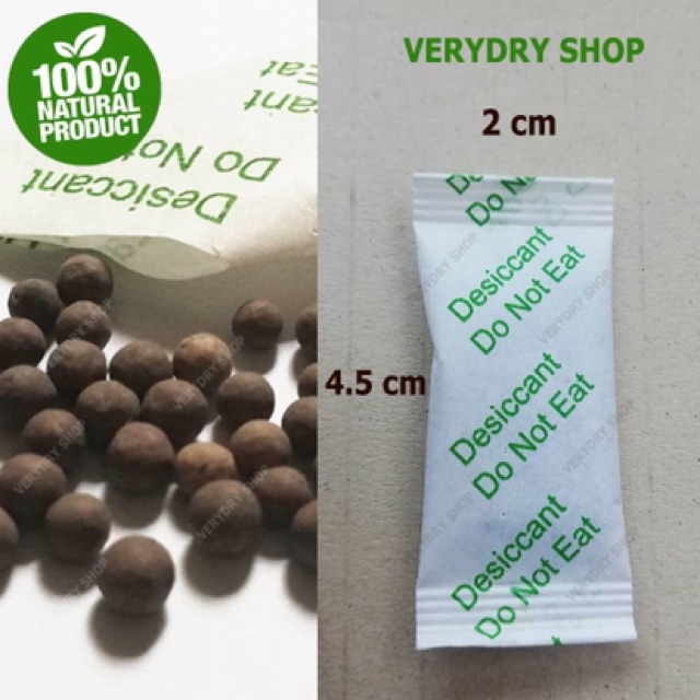 ซองกันชื้น​ 1​ กรัม​ 1000ซอง(ECO DRY, DESICCANT, สารกันชื้น,เม็ดกันชื้น, กันชื้น, SILICA​ GEL)​ร้าน​VERY​DRY