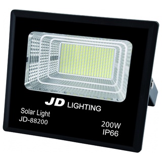 JD โคมไฟสปอร์ตไลท์โซลาร์เซลล์ 200W พร้อมรีโมท รุ่น JD88200 แสงเดย์ไลท์