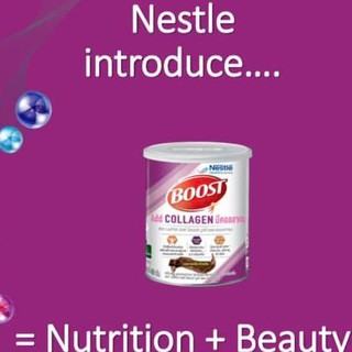 NESTLE BOOST Add Collagen 400 g บูสท์ แอด คอลลาเจน ผสมคอลลาเจน วิตามินและแร่ธาตุ รสดาร์กช็อกโกแล็ต