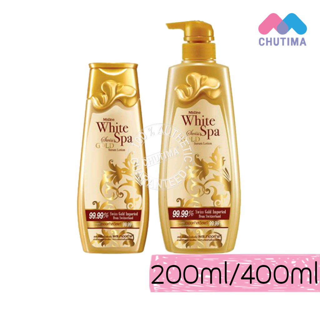 โลชั่นทาผิว มิสทิน ไวท์ สปา สวิส โกลด์ เซรั่ม Mistine White SPA Swiss Gold Serum Lotion 200/400 มล.