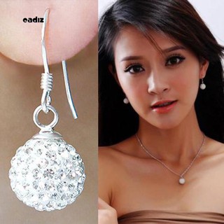 ✮ต่างหูตะขอห้อย เซรามิค คริสตัล ชุบเงิน แบบนุ่ม สีใส แฟชั่นสําหรับผู้หญิง