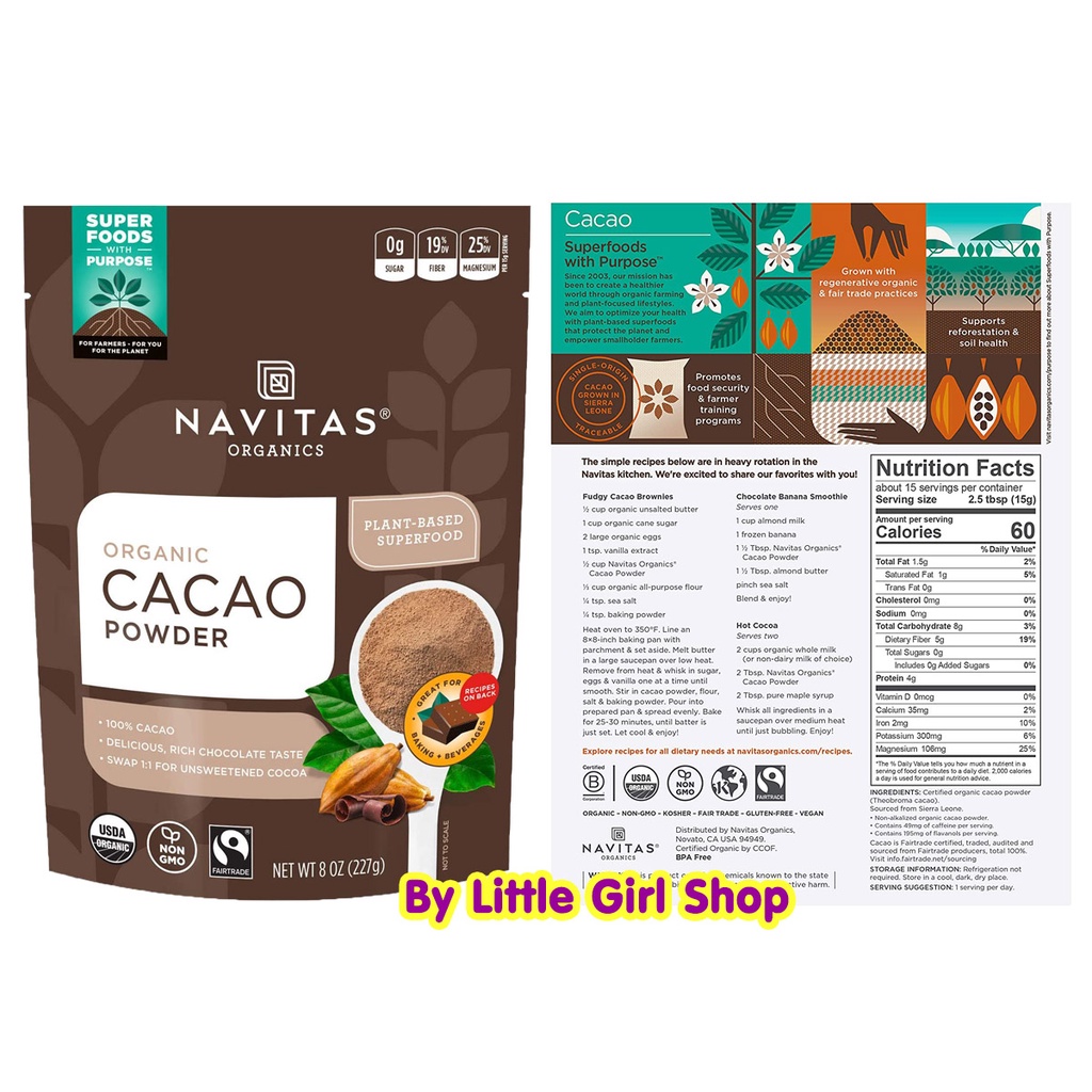 พร้อมส่ง???? Navitas Organics Cacao Powder/Cacao Nibs ผงคาเคา คาเคาน ...