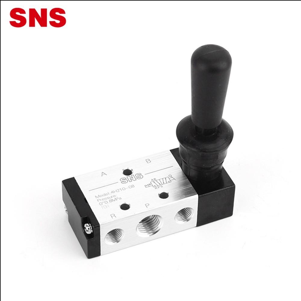 4H Hand Valve แฮนด์วาล์ว 210,310,410 5/2Port / 230C,330C,430C 5/3 Port แบบมือโยก (โยกเพื่อปล่อยลม) ขนาดรูลม 1-4 หุน