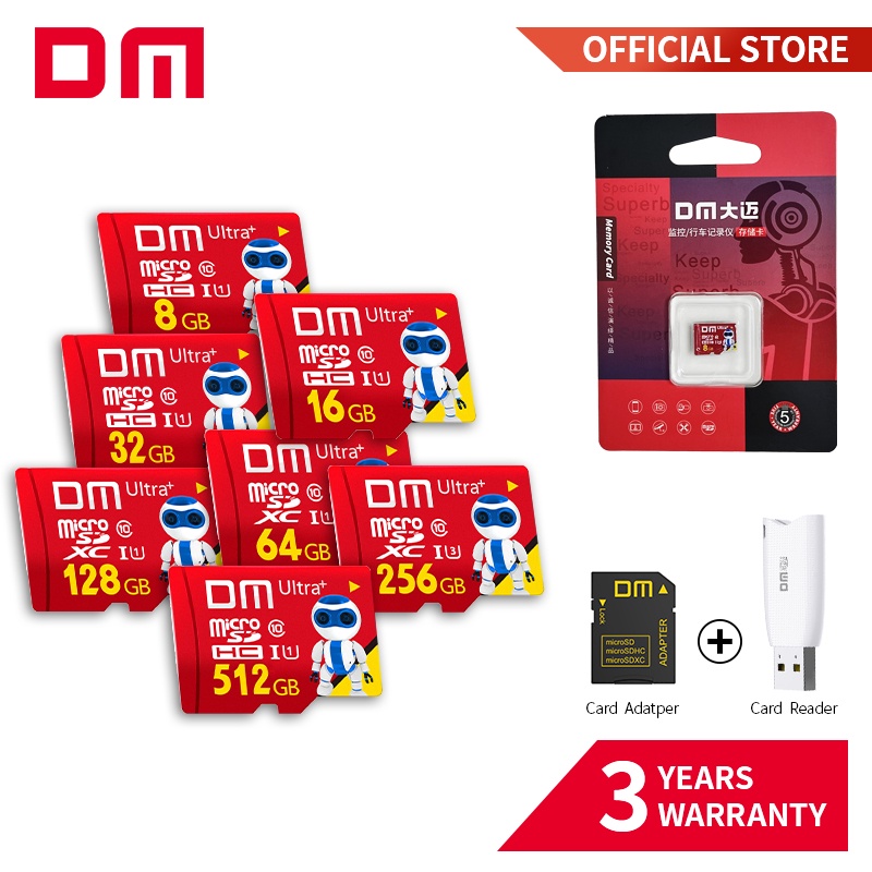 Dm Ultra micro SD Card microSDHC การ์ดหน่วยความจํา 512GB การ์ด TF สีแดง