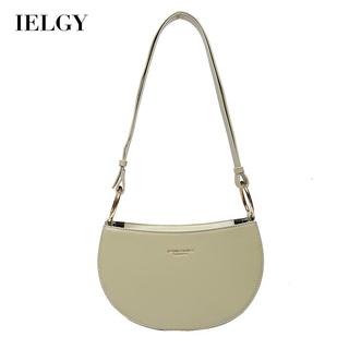 IELGY womens korean style solid color semicircle messenger bag