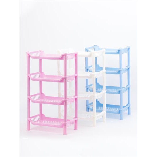 ชั้นเก็บของพลาสติก4ชั้น(4-Tier Plastic Shelf)