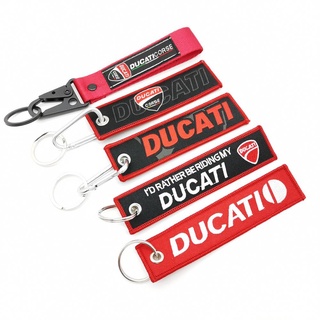 1 ชิ้น Ducati รถจักรยานยนต์ พวงกุญแจ ป้าย เย็บปักถักร้อย พวงกุญแจ Fobs รถจักรยานยนต์ Olecranon ผ้ากีฬา บทความ พวงกุญแจ