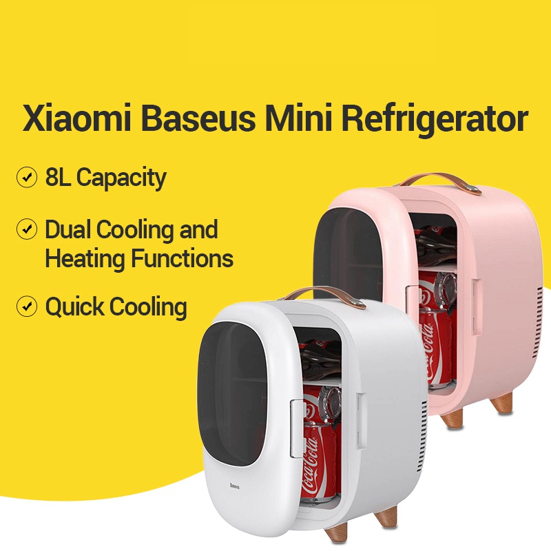 Baseus ตู้เย็น ช่องแช่แข็ง ขนาดเล็ก 8 ลิตร แบบพกพา สําหรับดูแลผิว เครื่องดื่ม นมแม่