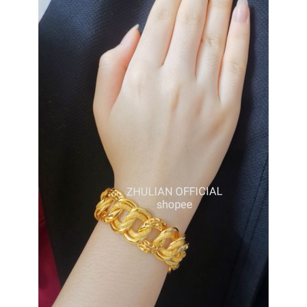 ZHULIAN (BT85077) Rantai Tangan Coco-Donut. ZHULIAN Bracelet 24K Gold Plated.