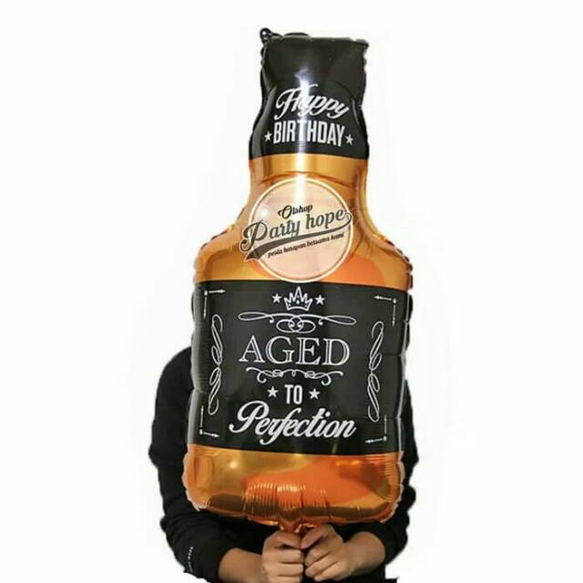 ลูกโป่งฟอยล์โบลท์สีส้ม / ลูกโป่งขวด hbd / ลูกโป่งแม่พิมพ์ขวด / ลูกโป่งอายุสมบูรณ์แบบ / ลูกโป่ง hbd