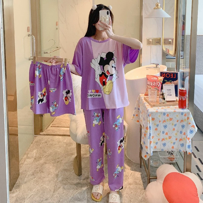 ✙พร้อมส่ง ชุดนอน เชตชุดนอน 3 ชิ้น ชุดนอนลายการ์ตูน เชตชุดนอน ชุดนอนผู้หญิง ชุดนอนไม่ได้นอน ผ้านิ่มเด้ง🍀 thumbnail 4