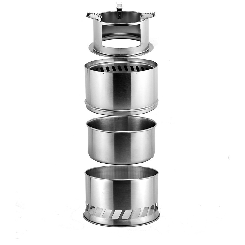 【New】Large Size Camping Wood Stove Portable Gas Firewood Burning Stove Outdoor Picnic BBQ Cooking Camping Stove Backpack #8