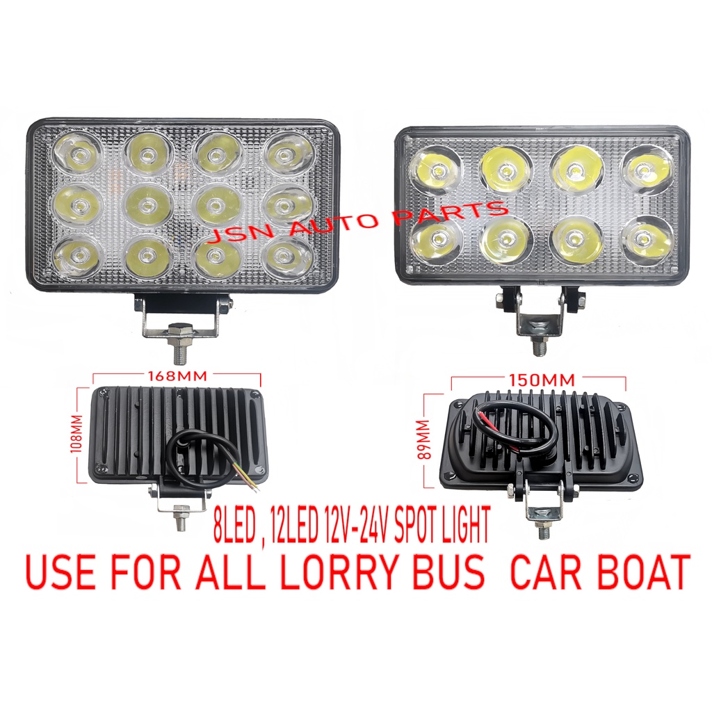 J01S13 12V-24V SQ SPOT LIGHT สีขาว 8LED หรือ 12LED