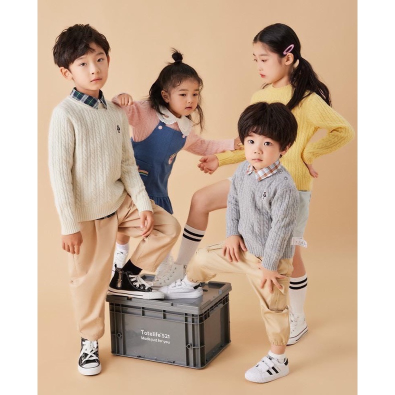 เสื้อสเวตเตอร์ Teenie อกปักหมี 3 สีรัสเซีย Fish L1T8G0