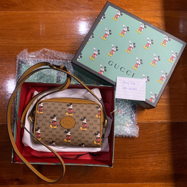 Used once Gucci x mickey mouse crossbody กระเป๋าสะพาย