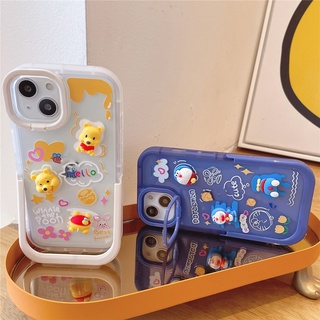 เคสโทรศัพท์มือถือ TPU แบบนิ่ม มีขาตั้งคู่ สําหรับ iphone 13 Pro Max 12 Pro Max