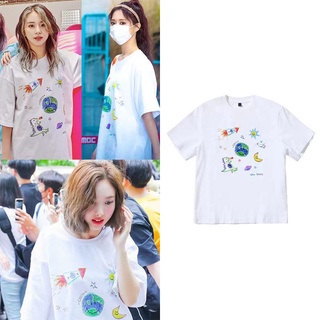 เสื้อยืดคอกลม แขนสั้น พิมพ์ลายการ์ตูน twice Lim Na Yeon Son Chae Young Tzuyu ทรงหลวม สไตล์เกาหลี สําหรับผู้หญิง