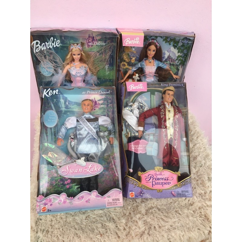 พร้อมส่ง barbie (ขายแยกตัว)movie doll swan lake&amp; princess and pauper
