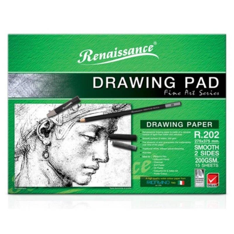สมุดวาดเขียน Renaissance ขนาด 27.5x37.5 cm เรนาซองซ์ รุ่น R-202 (สีไม้) 1 เล่ม