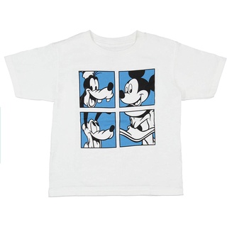 ผ้าฝ้ายแท้ดิสนีย์ร์ตูนพิมพ์ฤดูร้อน ย์เสื้อยืด Disney Mickey Mouse Shirt Toddler Boys Mickey And Friends Squares T-Shirt