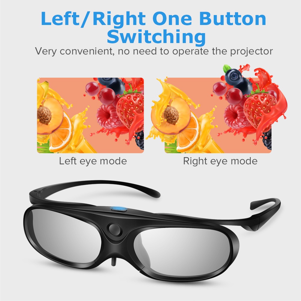 vr แว่นตา：Elikliv Active Shutter 3D Glasses DL Link cli on comatible