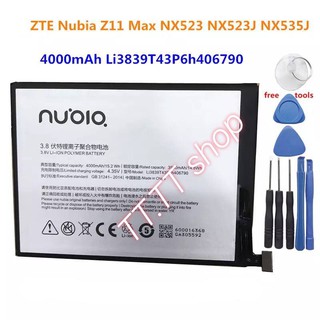 แบตเตอรี่ เดิม ZTE Nubia Z11 Max NX523J NX523 NX535J Li3839T43P6h406790 4000mAh พร้อมชุดถอด ร้าน TT.TT shop