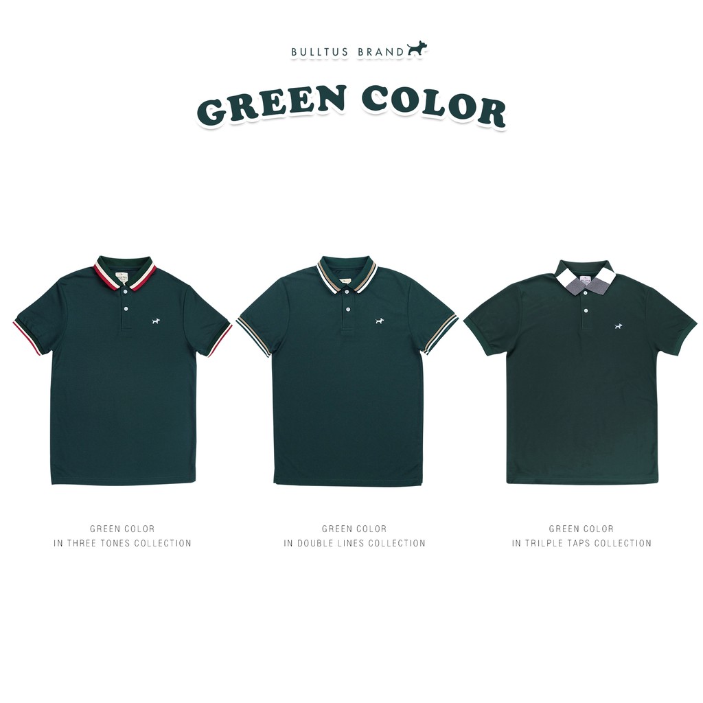 เสื้อโปโล รวมแบบสีเขียวเข้ม Bulltus Brand มี XXL