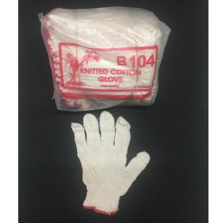 KNITTED COTTON GLOVE B 104 X 6 PAIR