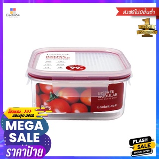 กล่องอาหาร LOCKNLOCK BISFREE 0.6 ลิตร สีแดงFOOD CONTAINER LOCKNLOCK BISFREE 0.6L RED