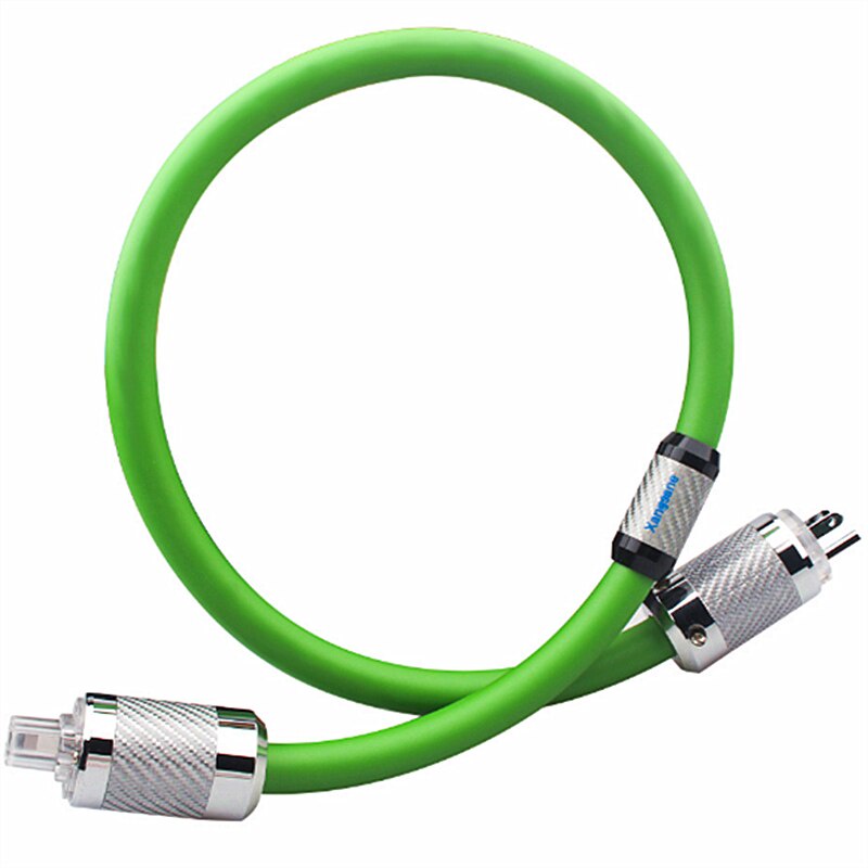 HiFi 7N OCC Silver Plated Audio Power Cable US / EU / AU Plug Carbon Fiber IEC Adapter