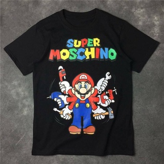 เสื้อยืด พิมพ์ลาย Super Moschino Mario สําหรับผู้ชาย S-5XL