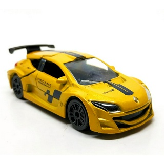 รถเหล็กมาจอเร็ต Majorette Renault Megane Trophy Racing สีเมทัลลิก เหลือง ขนาด 1/64 ยาว 8 cm มือสอง #002