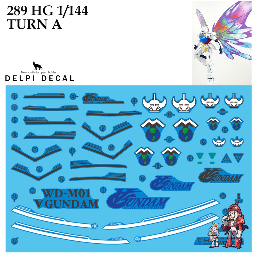 ดีคอลน้ำ [DELPI] 289 289N / 289H HG TURN A WE-M01GUNDAM 1/144 [WATER DECAL]