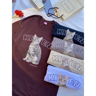 เสื้อยืดโอเวอร์ไซส์ น้องแมว Kitten ผ้า Cotton